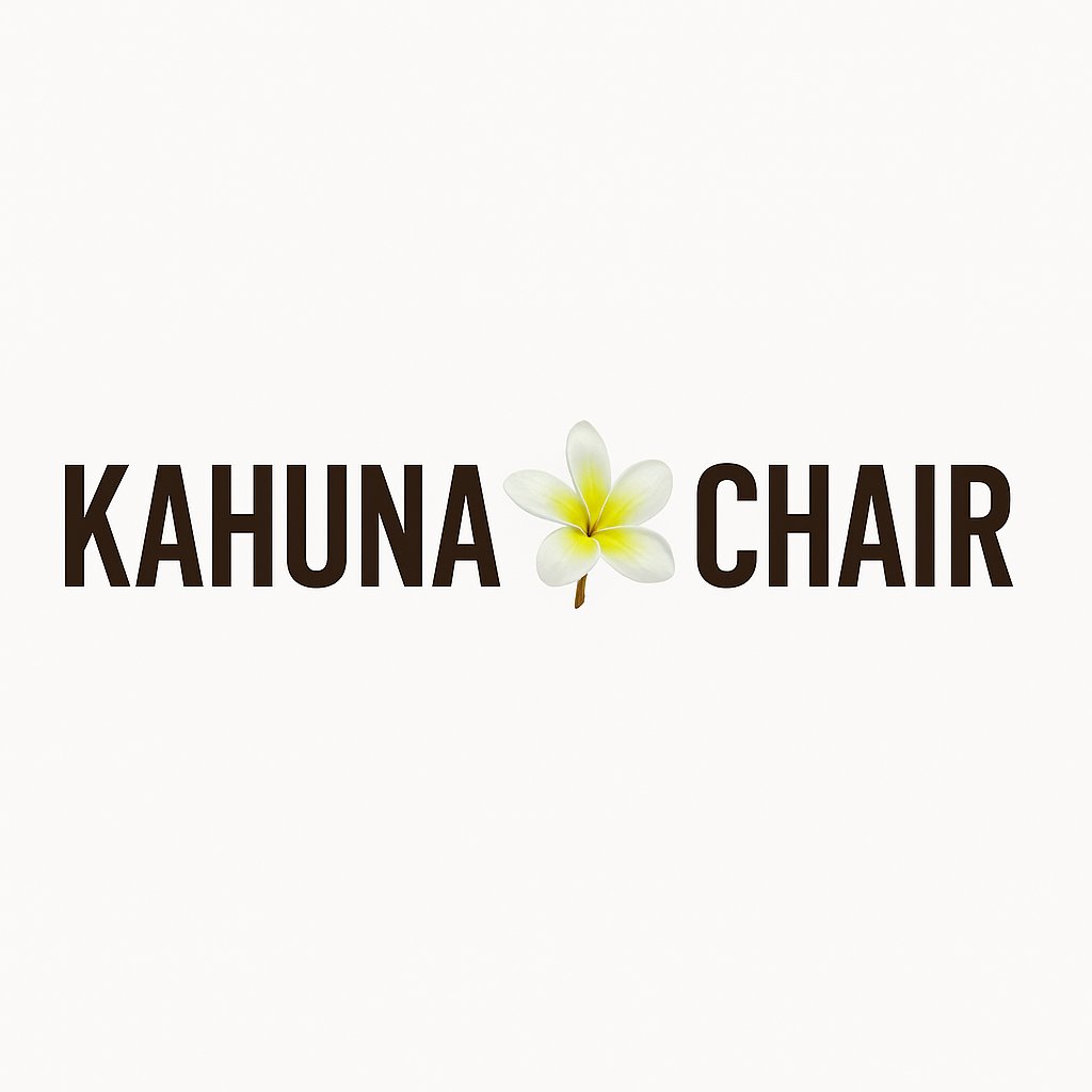 Kahuna massage chair logo featuring a floral design, symbolizing relaxation and wellness