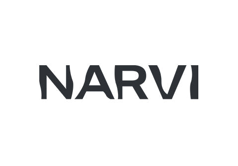 Narvi sauna heaters brand logo on white background representing authentic Finnish sauna stoves and accessories