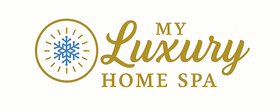 My Luxury Home Spa premium brand logo with gold emblem and snowflake design representing cold therapy and wellness