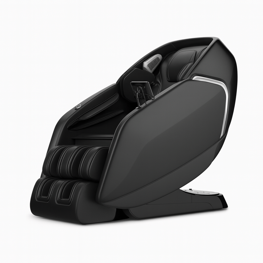 Kahuna AI luxury massage chair in sleek black design for ultimate relaxation and comfort