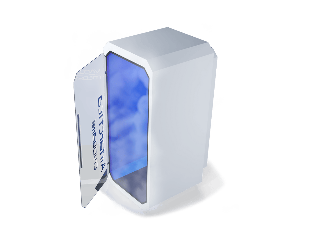 Vacuactivus home cryotherapy chamber designed for recovery and wellness with a sleek modern look