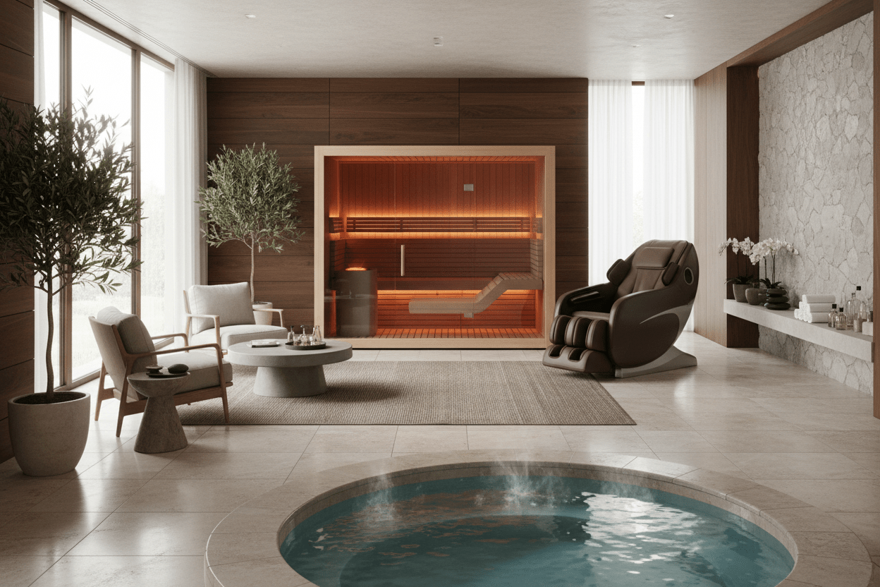 Shopping Luxury Wellness Equipment in 2026: Saunas, Hot Tubs, Cold Plunges, and Massage Chairs - My Luxury Home Spa