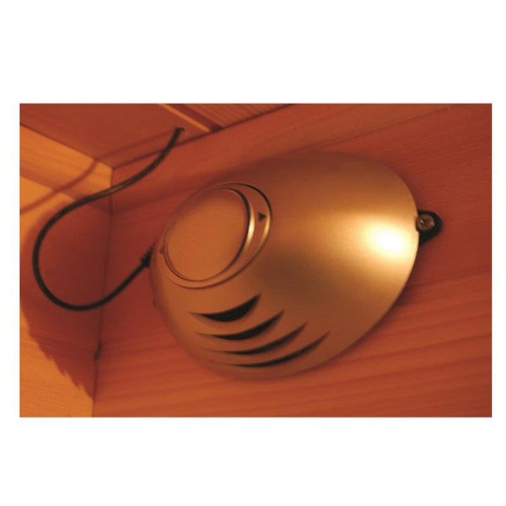 Ceiling ventilation fan for 1-person infrared sauna ensuring optimal airflow and comfort
