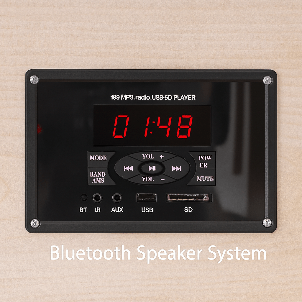 SunRay Bluetooth Speaker System for two person infrared sauna with various connectivity options