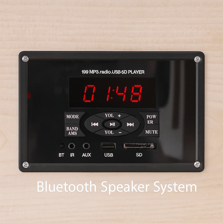 SunRay Bluetooth Speaker System for two person infrared sauna with various connectivity options