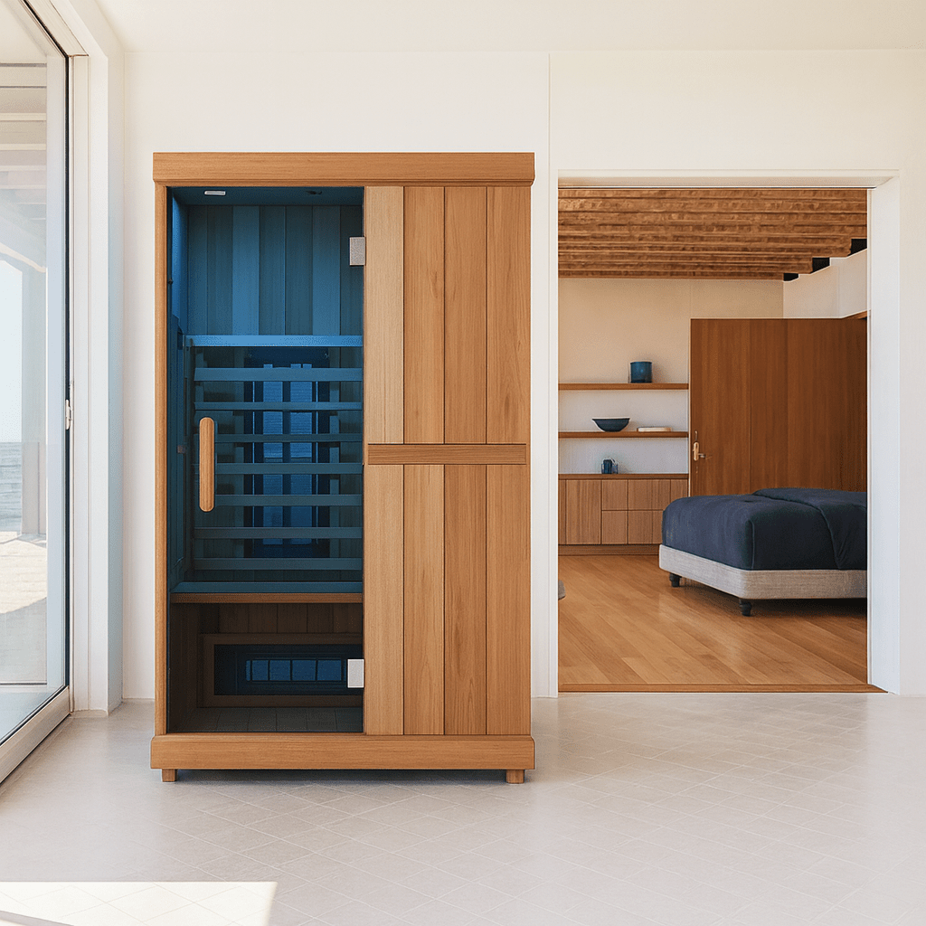 Finnmark 2 person infrared sauna for home crafted from natural wood for a relaxing experience