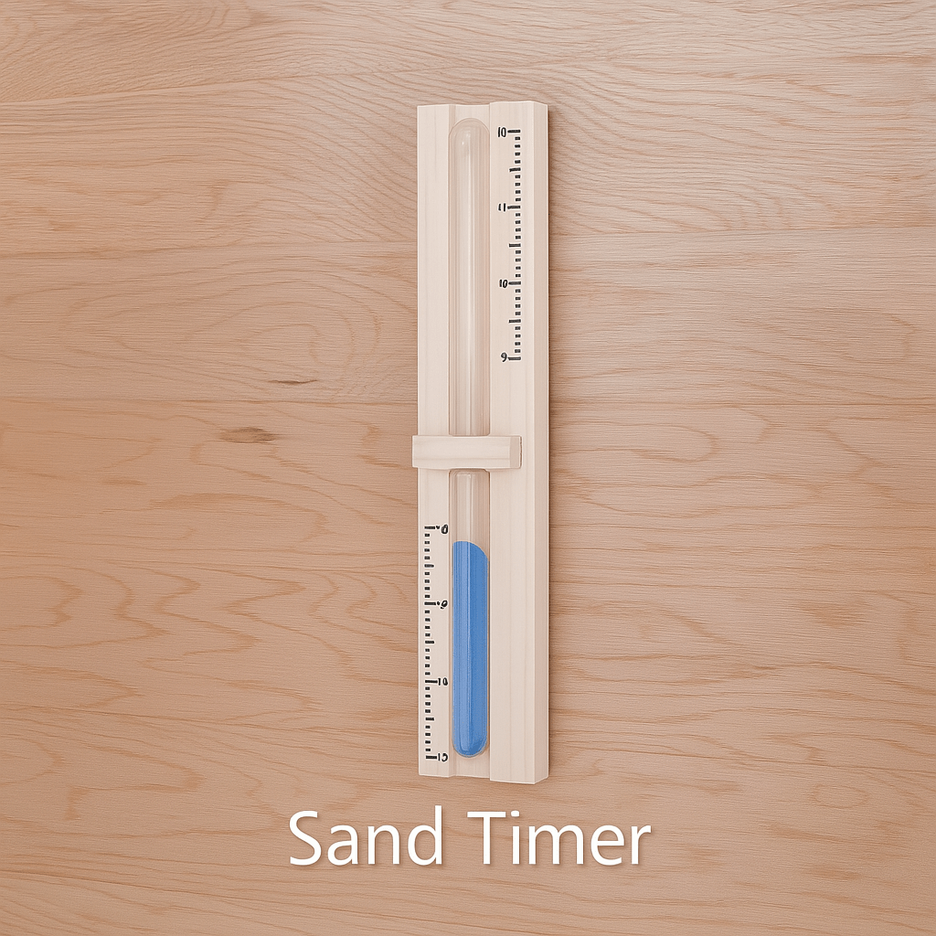 SunRay 2-person outdoor sauna with a sand timer for timing relaxation sessions