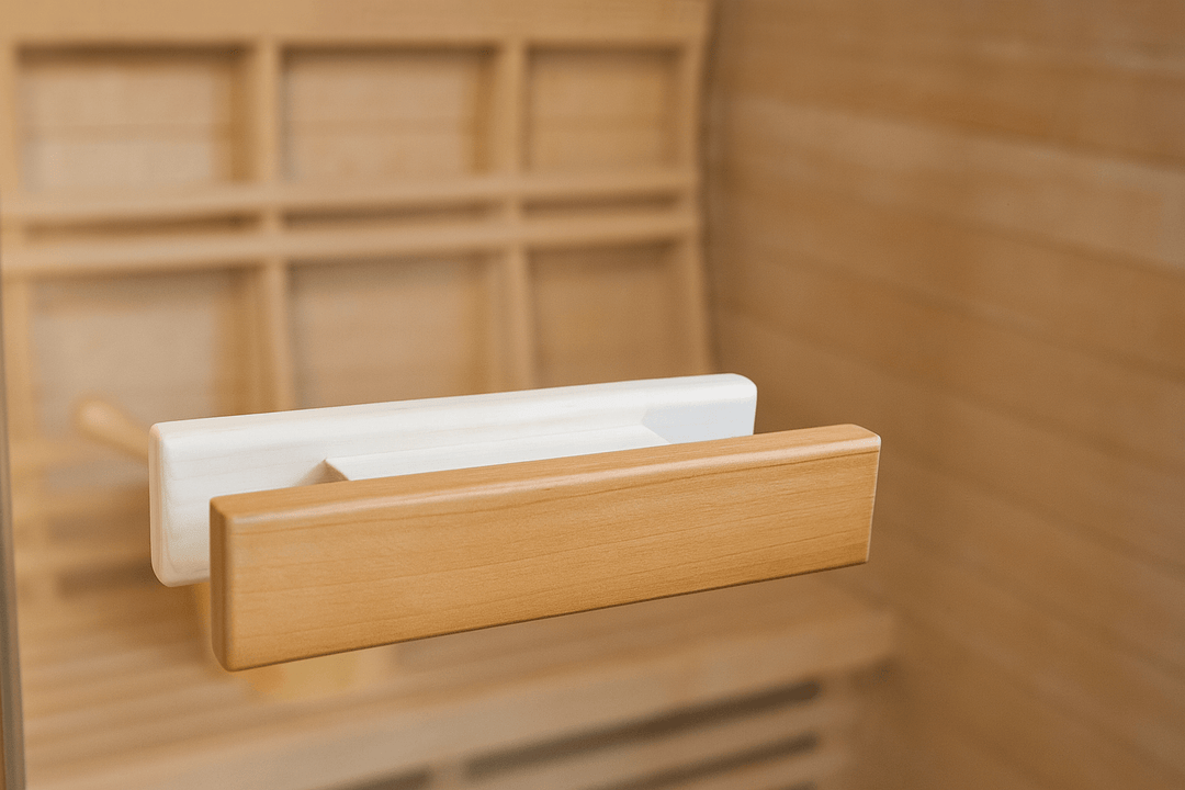 SunRay 3-person traditional sauna wooden handle for easy access and comfort