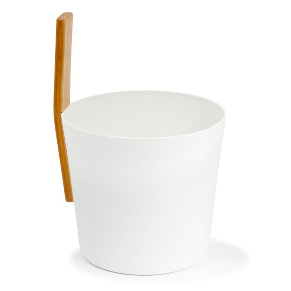 KOLO sauna accessories white bucket with wooden handle for sauna use