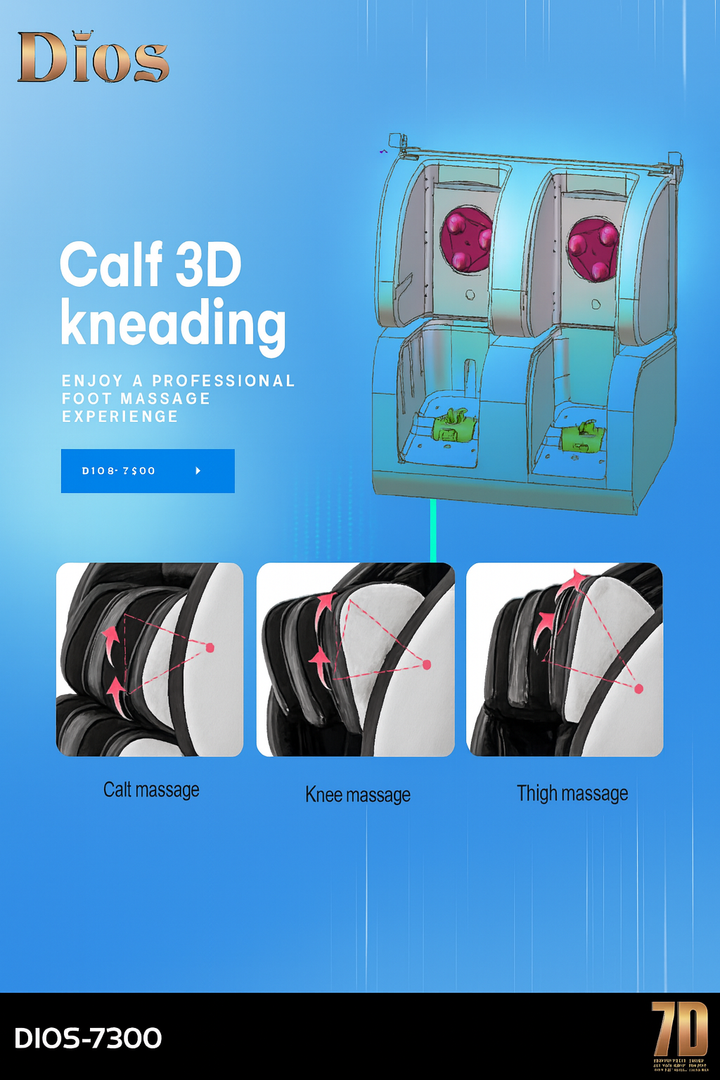 Kahuna AI luxury massage chair showcasing 3D kneading technology for a complete calf massage experience