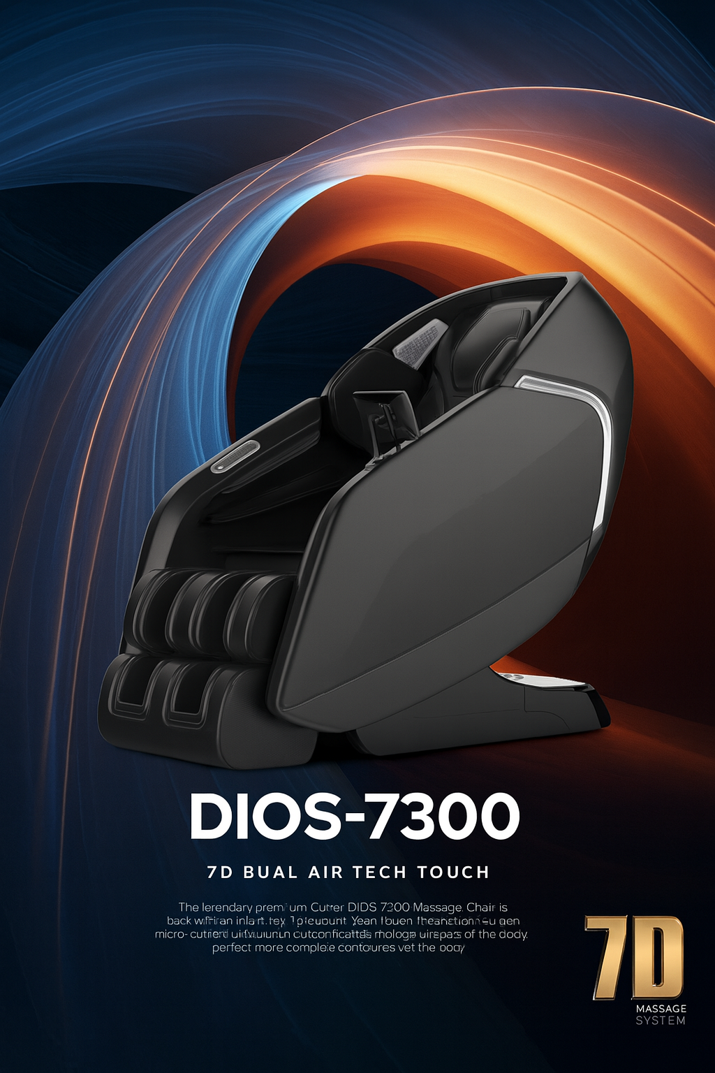 Kahuna AI luxury massage chair Dios-7300 with dual air tech touch for advanced relaxation
