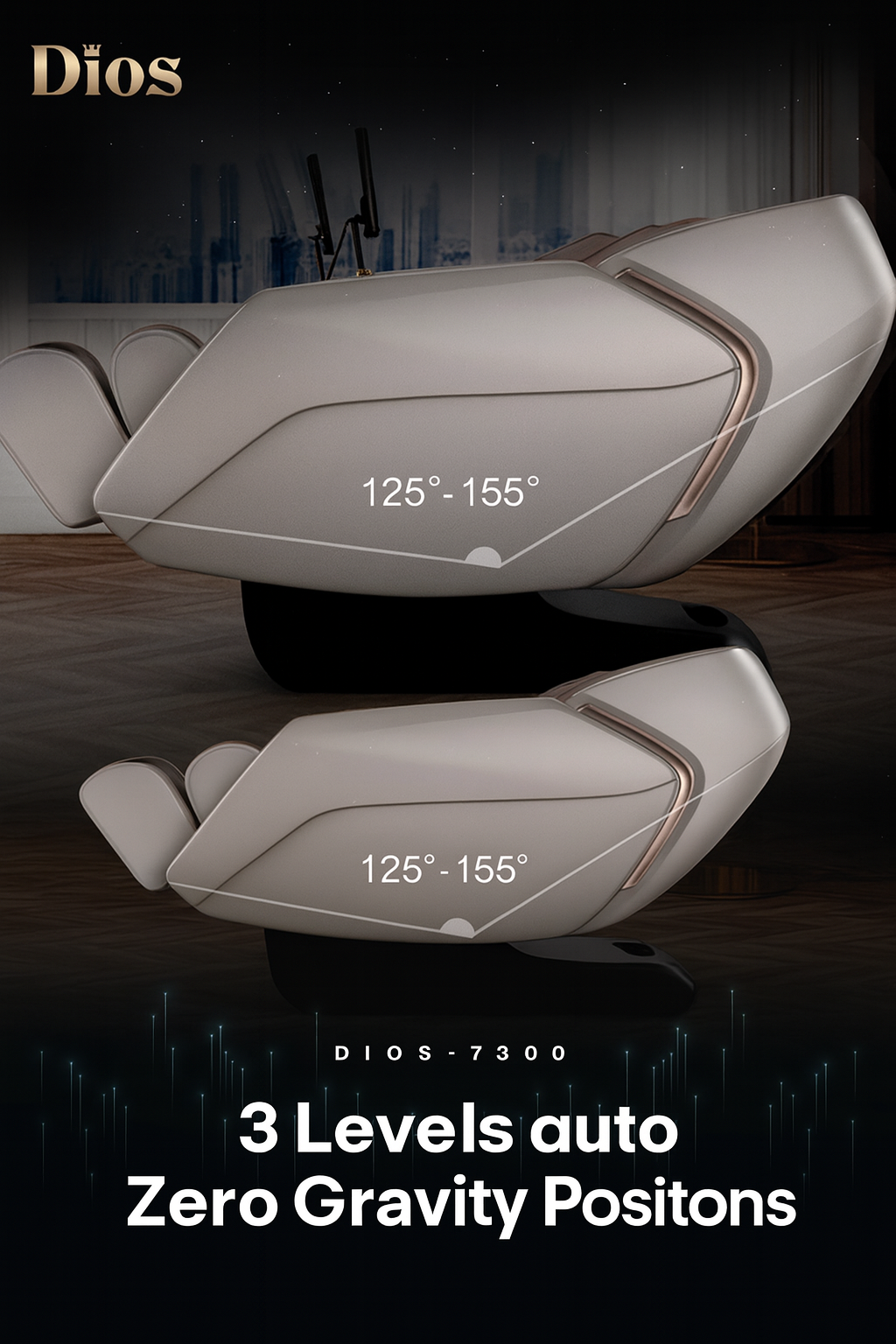 Kahuna AI luxury massage chair with three adjustable zero gravity positions for ultimate relaxation