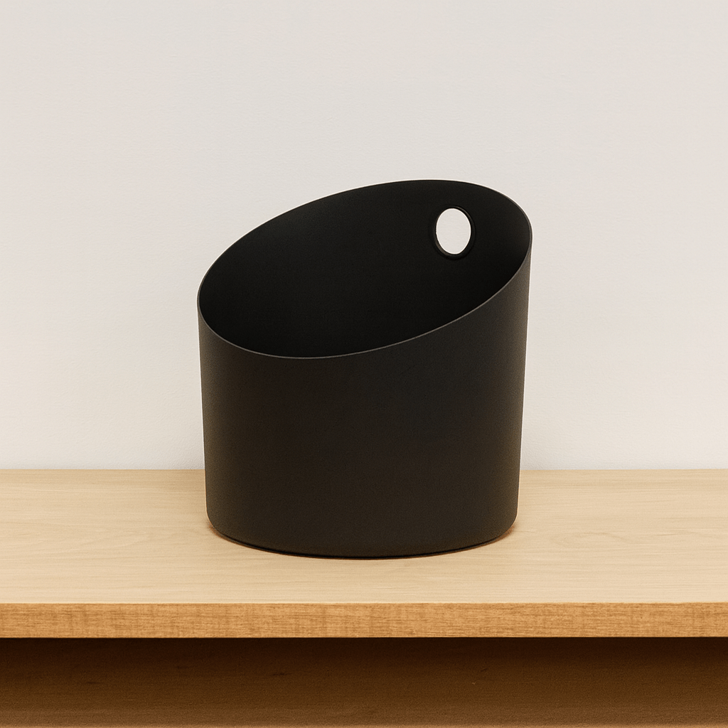 KOLO Black Aluminum Sauna Bucket with a Modern Design, Ideal for Home Saunas