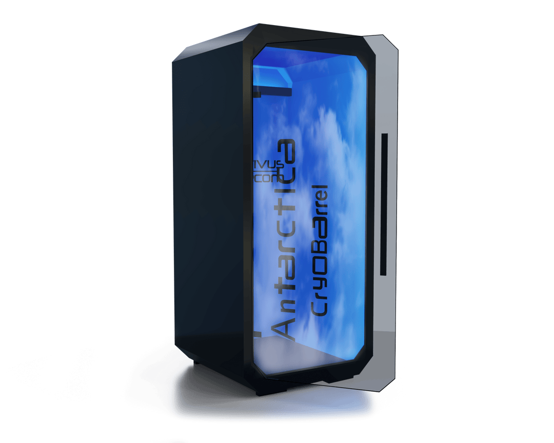 Vacuactivus home cryotherapy chamber with modern design and cooling features for at-home use