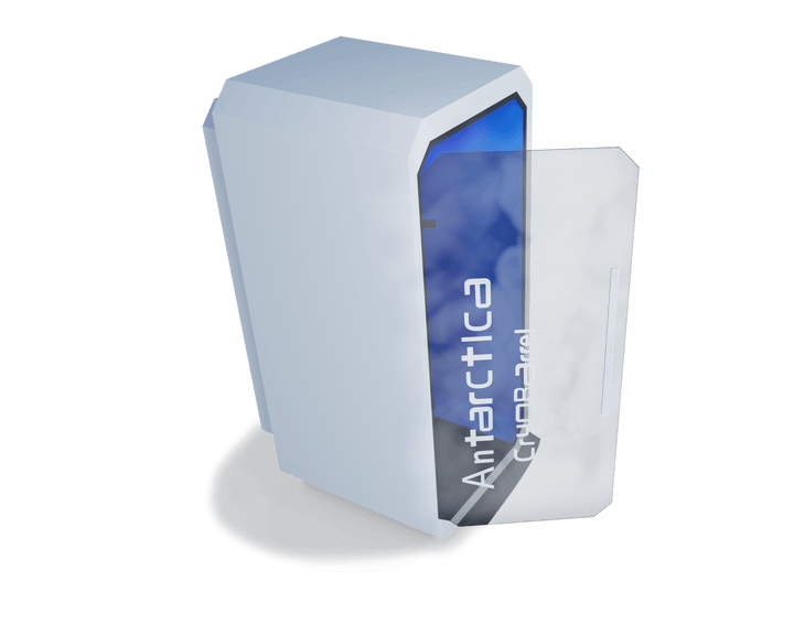 Vacuactivus home cryotherapy chamber with sleek design and vapor effect for personal wellness