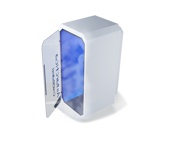 Vacuactivus home cryotherapy chamber designed for recovery and wellness with a sleek modern look
