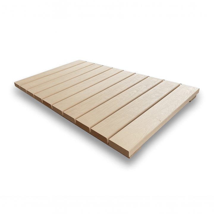 Aspen wood sauna floor mat designed for comfortable use in home saunas and wellness spaces