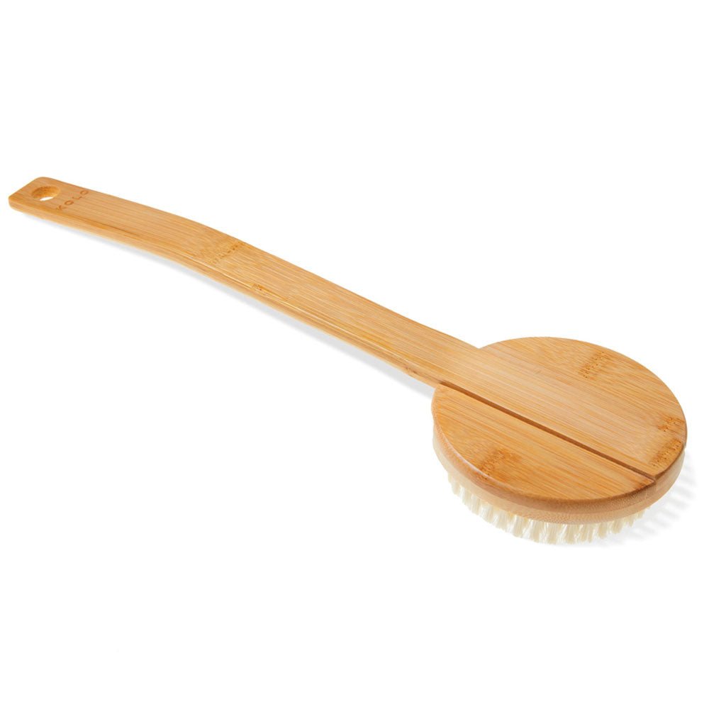 KOLO Bamboo sauna bath brush with a long handle and natural bristles for enhanced bathing experience