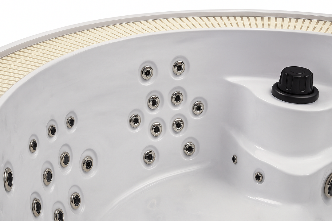Luxury Spa hot tub interior showing multiple jet nozzles highlighting the best hot tubs for sale