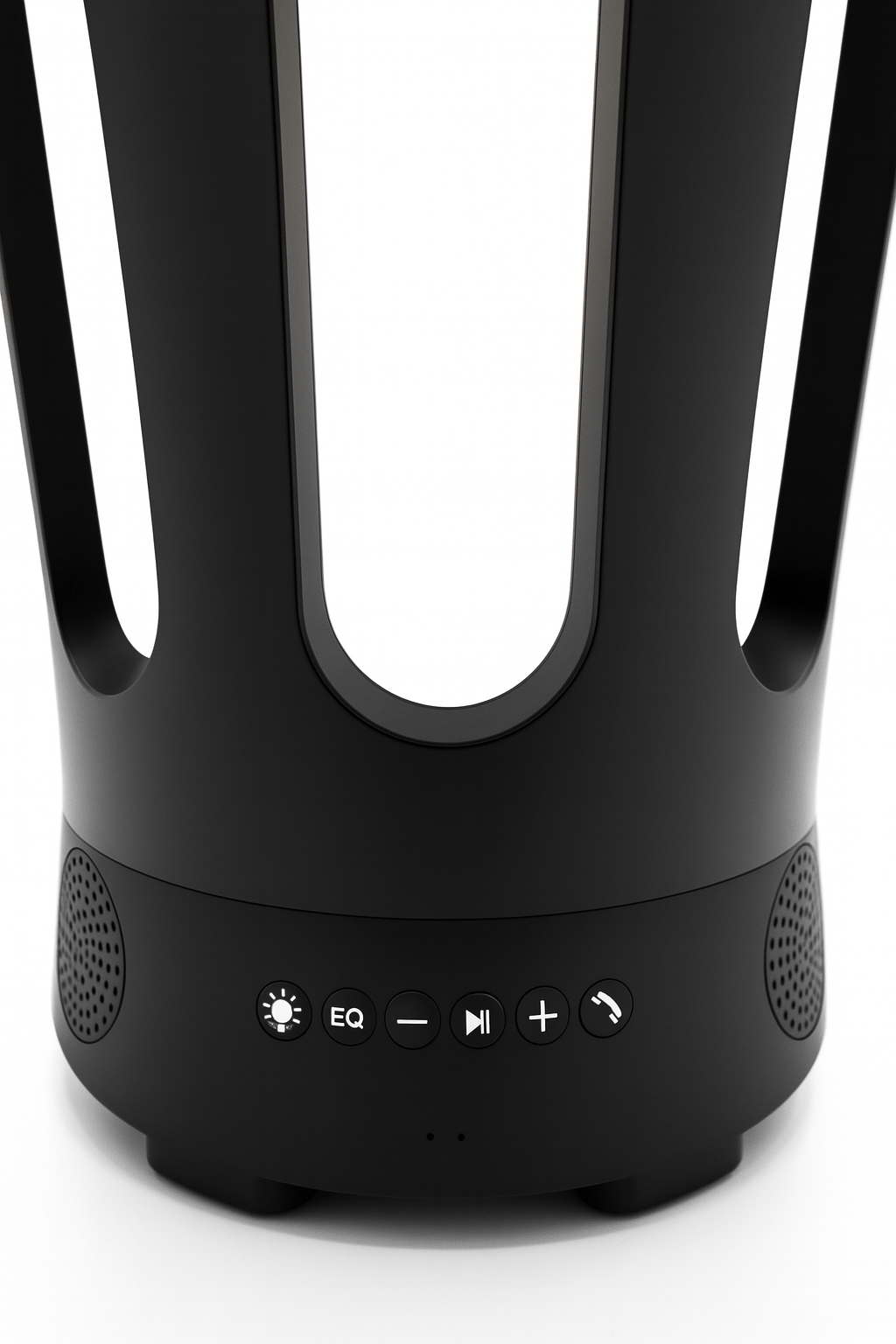 Bluetooth sauna bucket and ladle with sleek black design and integrated control buttons