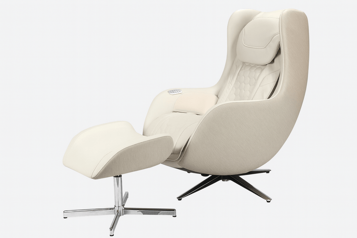 Kahuna compact massage chair for home with matching ottoman, sleek design and ergonomic features