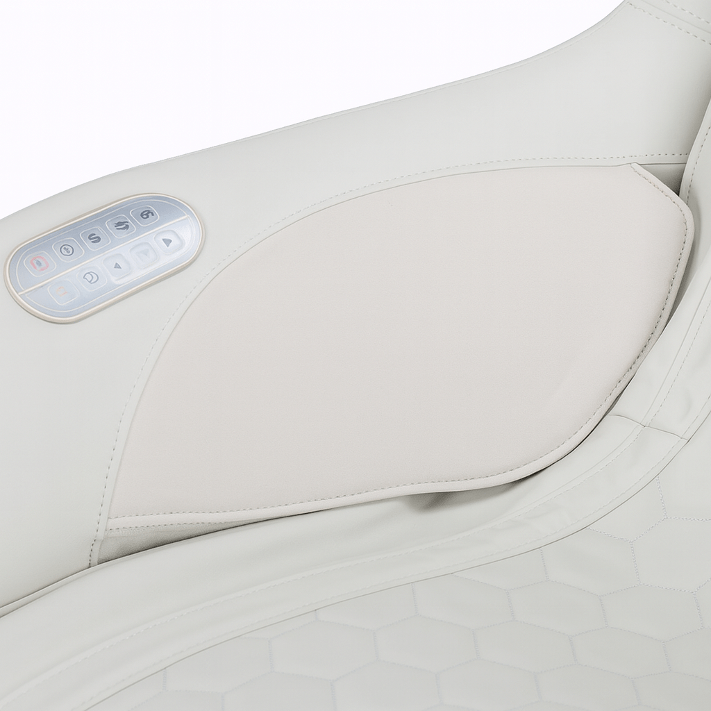 Kahuna compact massage chair for home featuring a sleek remote control for easy adjustments