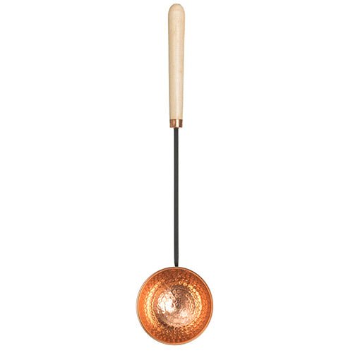 Rento Copper Sauna Ladle with Wooden Handle for Pouring Water in Saunas
