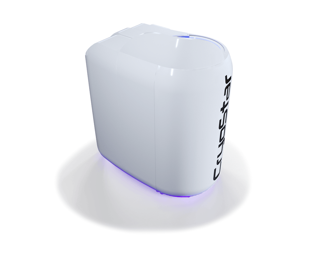Vacuactivus cryotherapy chamber for home with sleek design and LED lighting for easy use