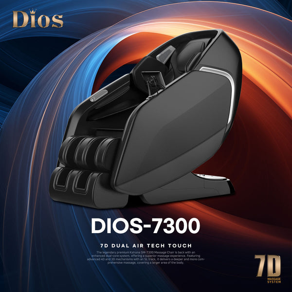 Kahuna AI luxury massage chair Dios-7300 with ergonomic design and advanced 7D dual air tech touch features
