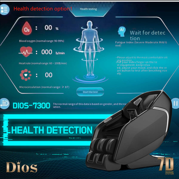 Kahuna AI luxury massage chair featuring health detection options and wellness metrics display