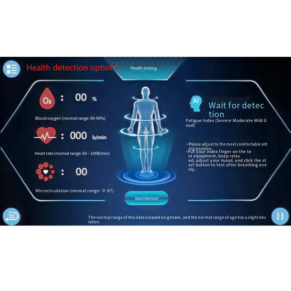 Kahuna AI luxury massage chair control panel displaying health detection features for personalized comfort