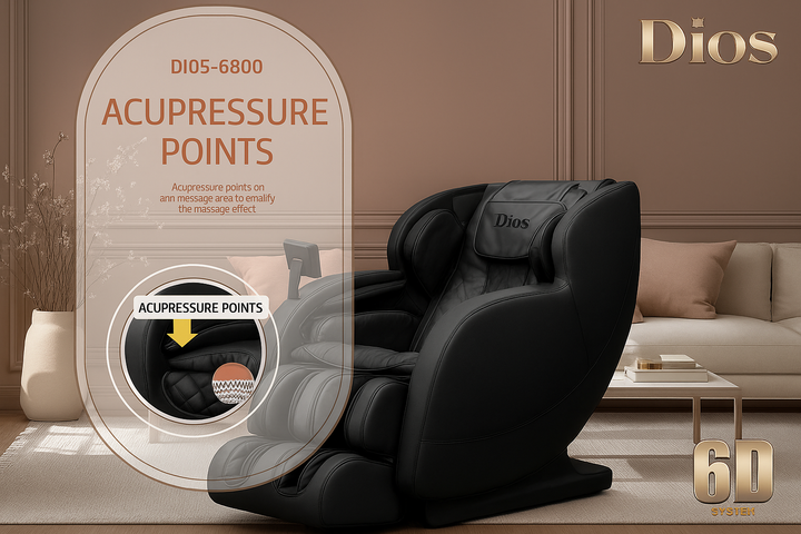 Kahuna Dios 6800 Acupressure Points Luxury Home Spa Massage Chair in Black for Ultimate Relaxation