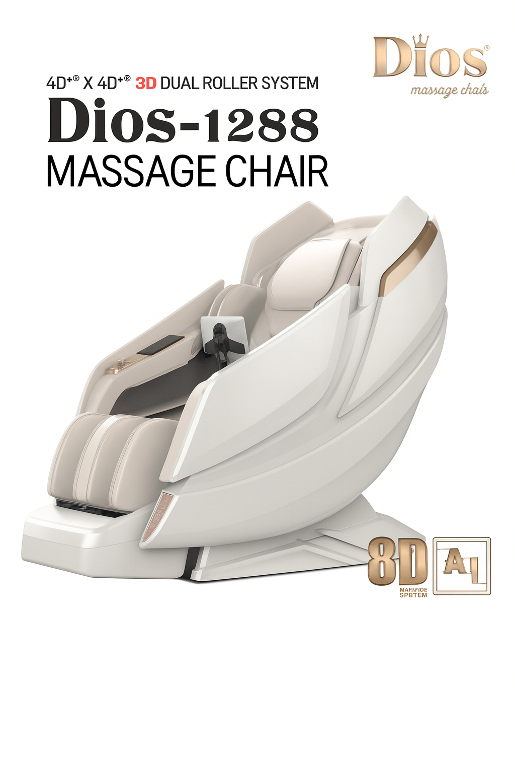 Kahuna luxury massage chair 8D with 3D dual roller system for ultimate relaxation