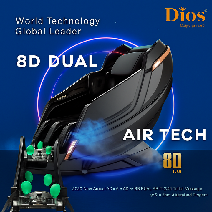 Kahuna luxury massage chair 8D featuring advanced air technology and dual massage functions