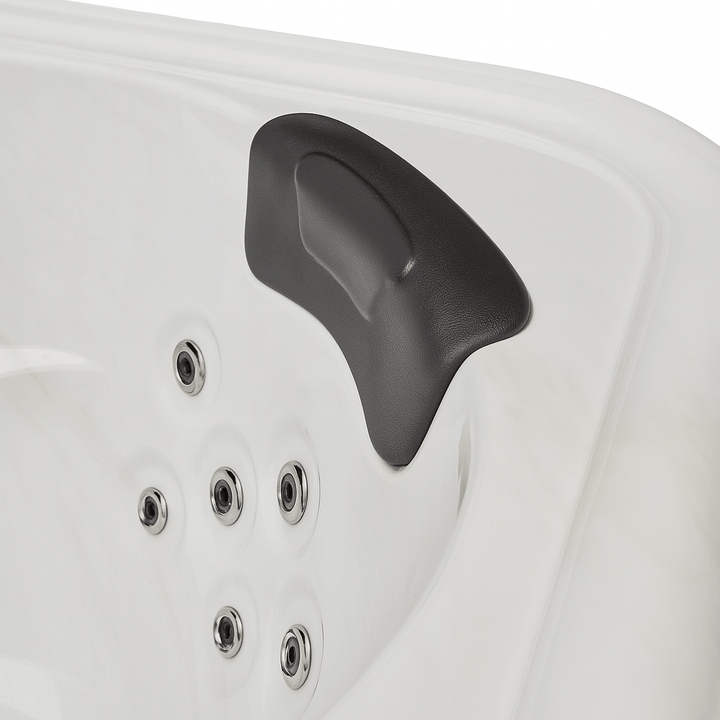 Close-up of the Eclipse Studio Series hot tub with ergonomic handle and jet placement for relaxation