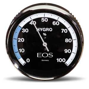 EOS Round Polished Black Sauna Hygrometer - My Luxury Home Spa