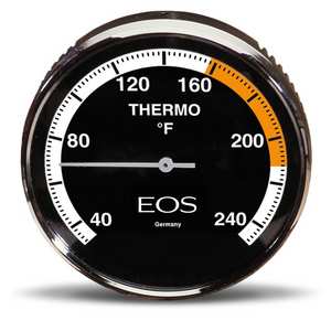 EOS Round Polished Black Sauna Thermometer - My Luxury Home Spa