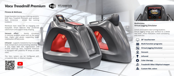 Exclusive Shape Vacu Treadmill Slim Line Multivision Premium - My Luxury Home Spa