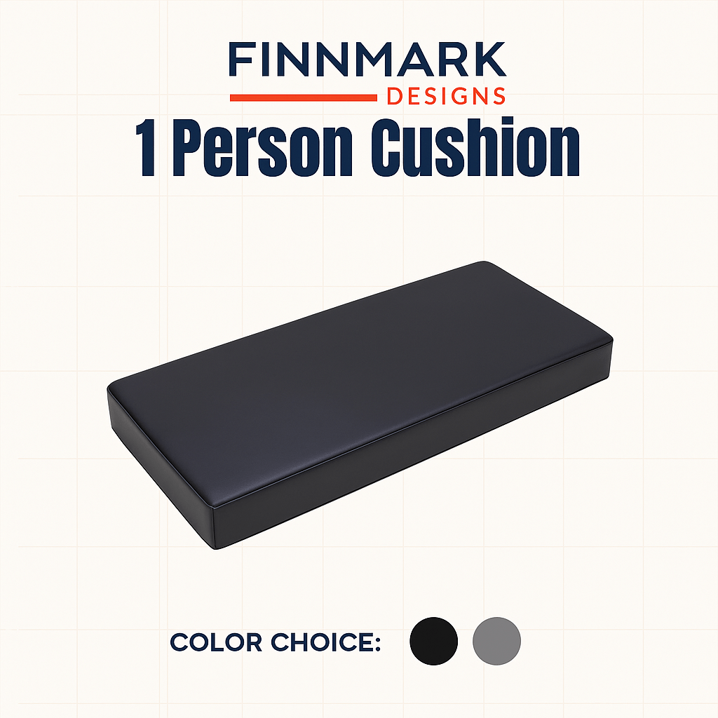 Finnmark FD-1 sauna accessory 1 person cushion in black with smooth surface for comfort