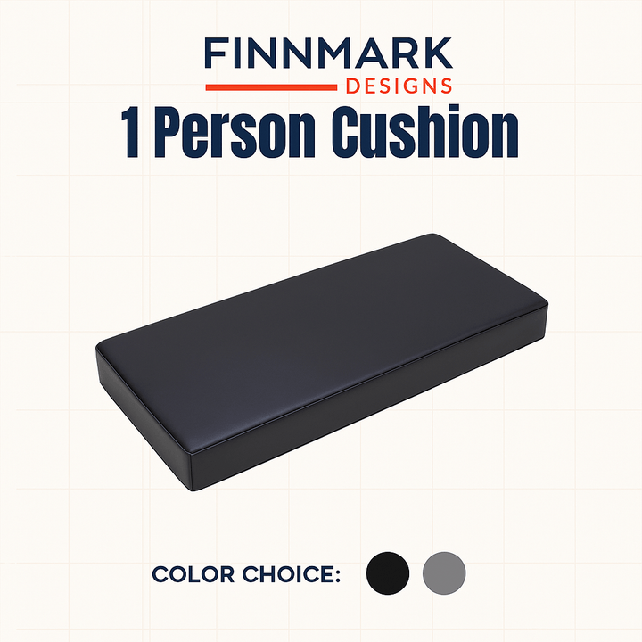 Finnmark FD-1 sauna accessory 1 person cushion in black with smooth surface for comfort