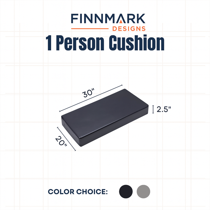 Finnmark FD-2 luxury sauna pillow black 1 person cushion with 30 by 20 inch dimensions
