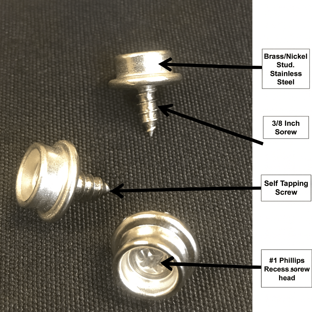 Finnmark FD-2 sauna cover installation hardware with brass and stainless steel components