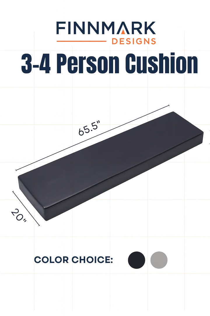 Finnmark FD-3 sauna accessory 3-4 person cushion in black with dimensions 65.5 by 20 inches