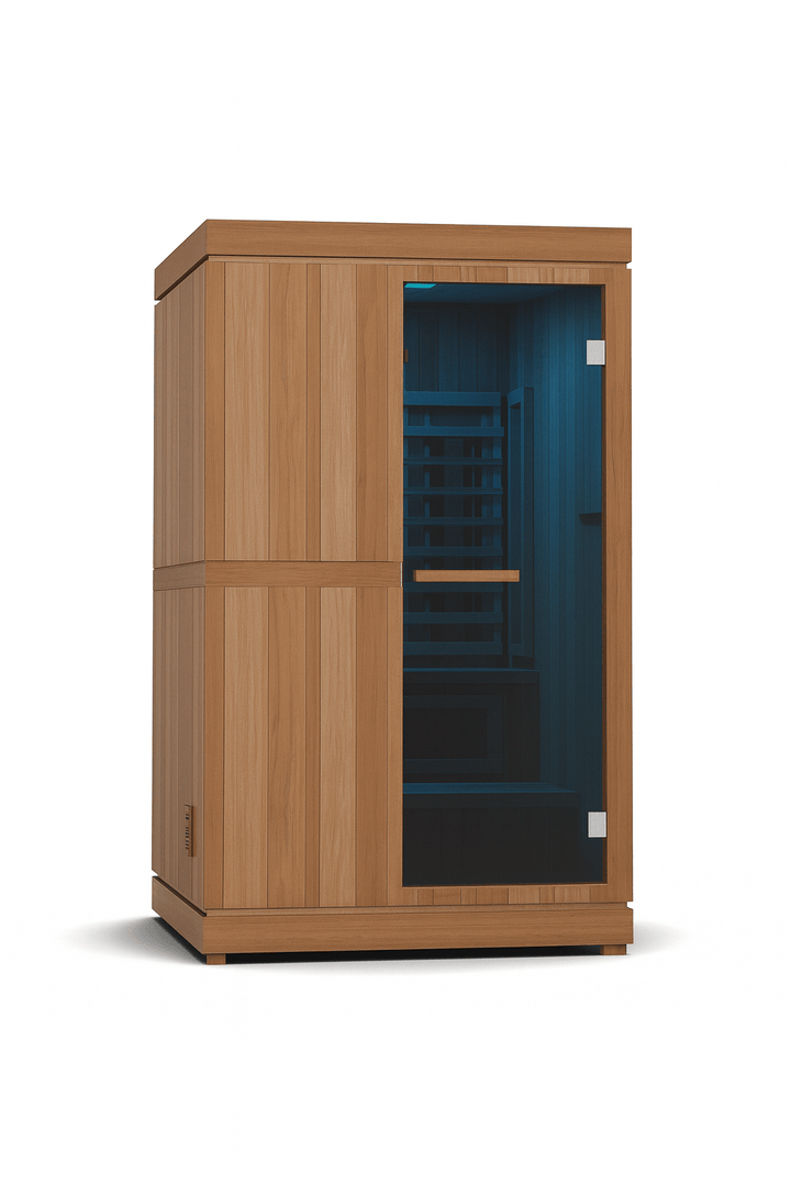 Finnmark FD-4 Trinity Infrared Sauna with Wooden Finish and Glass Door for Relaxation