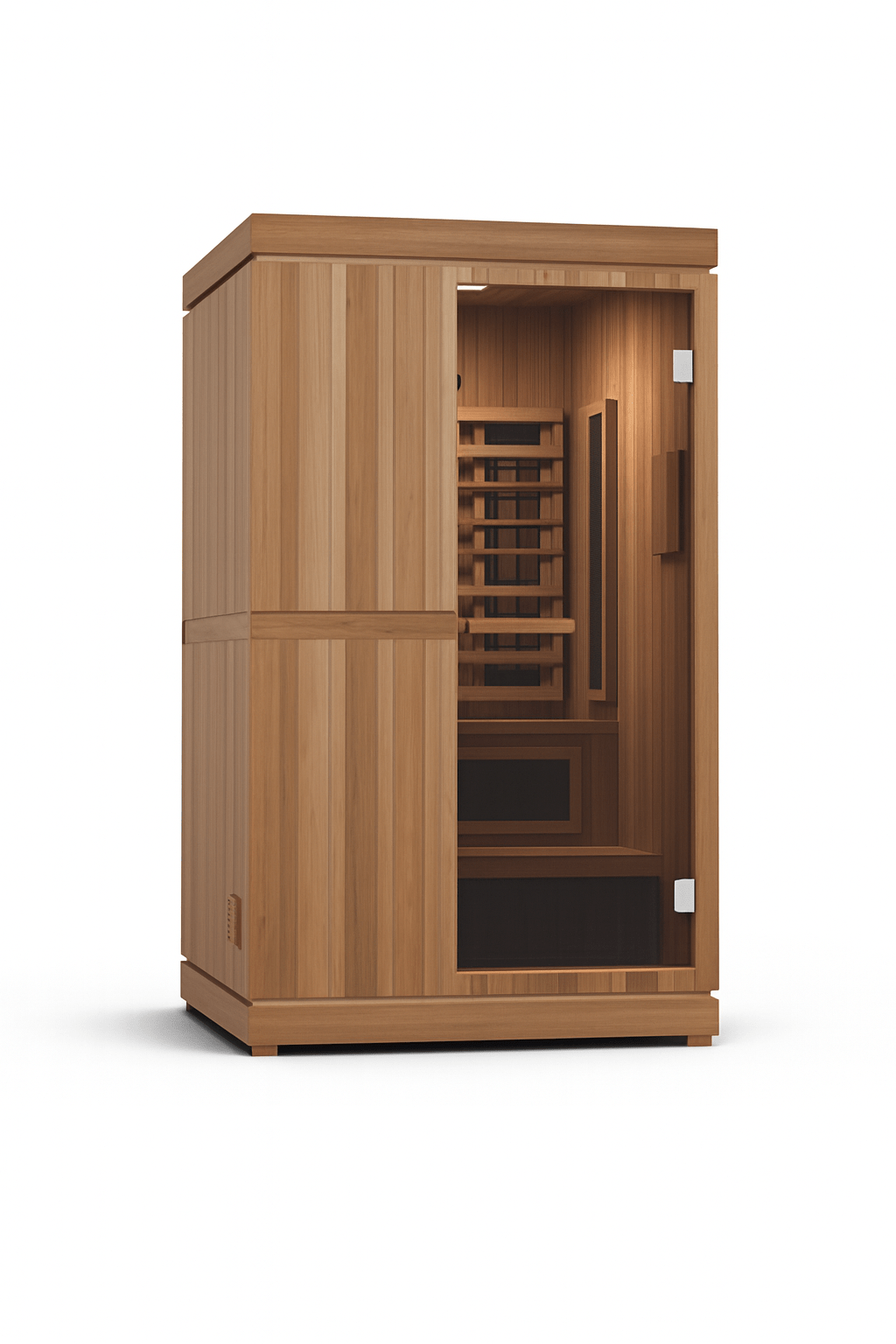 Finnmark FD-4 Trinity Infrared Sauna with Natural Wood Finish and Spacious Interior for Relaxation