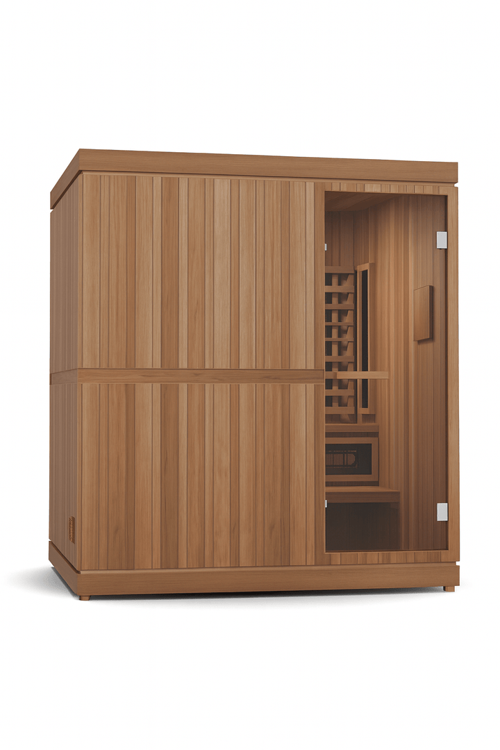 Finnmark FD-5 Trinity XL Infrared Sauna with Natural Wood Finish for Relaxation and Wellness