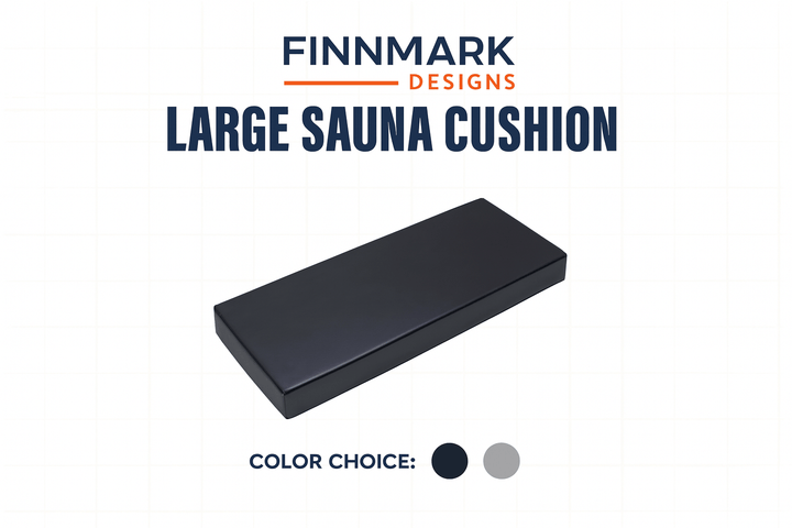 Large sauna cushion for Finnmark FD-4 in black color, perfect for enhancing sauna comfort