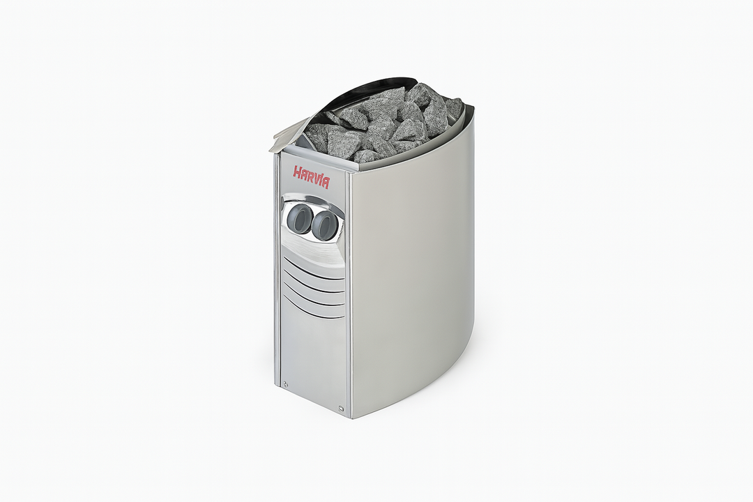 Harvia sauna heater with stones for SunRay 2-person outdoor sauna efficient heat distribution