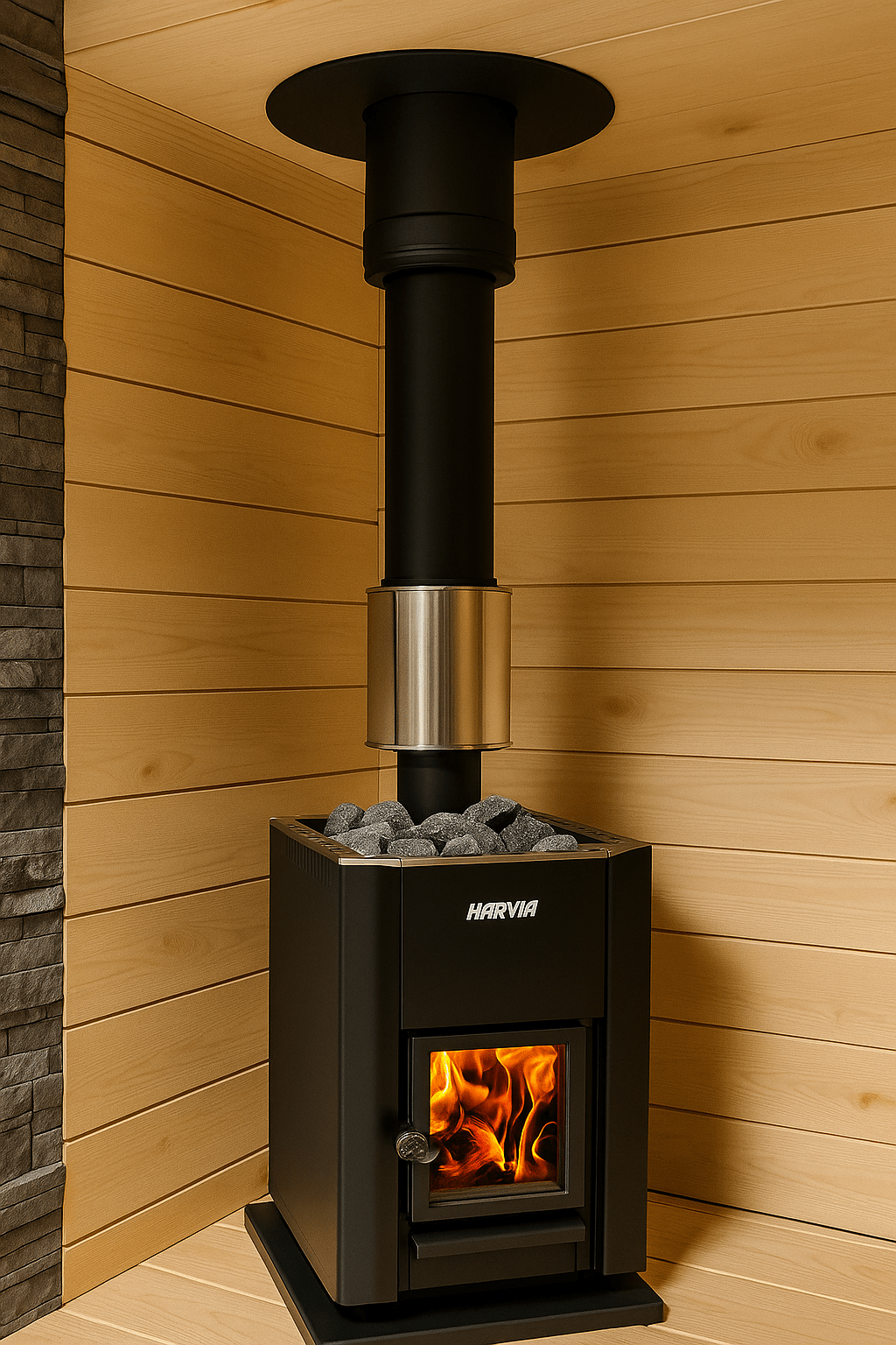 Harvia Black Steel Chimney Extension Kit - My Luxury Home Spa