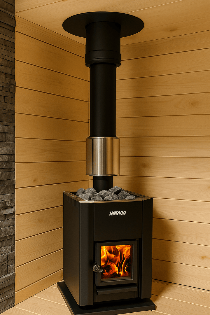 Harvia Black Steel Chimney Extension Kit - My Luxury Home Spa